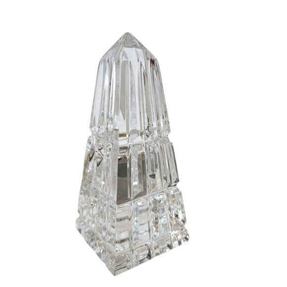 WATERFORD CRYSTAL CLOCK OBELISK PYRAMID 6" Ireland Needs Battery MINT Condition - Picture 5 of 11